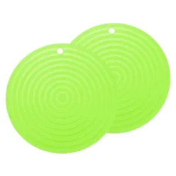 Unique Bargains Round Heat Resistant Silicone Trivet Mat With Hang Hole 2 Pcs -Kitchen Utensil Store GUEST 00f750a6 e56f 4d61 9872 edc294f22e51