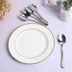 Unique Bargains Stainless Steel Tableware Straight Handle 7" Long Soup Spoons Silver Tone 5 Pcs -Kitchen Utensil Store GUEST 012004e3 34df 4156 8ef0 357b2d14523f