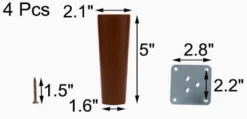 Unique Bargains Round Solid Wood Sofa Bed Couch Chair Bed Desk Closet Cabinet Replacement Feet Set Of 4 Walnut Color 2.1"x1.6"x5" 5 Unique Bargains Round Solid Wood Sofa Bed Couch Chair Bed Desk Closet Cabinet Replacement Feet Set Of 4 Walnut Color 2.1"x1.6"x5" -Kitchen Utensil Store GUEST 033cf85c 5dd7 4fa8 95bc 7437ad29ffdb