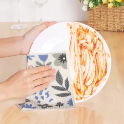 Unique Bargains Reusable Swedish Wildflowers Lightweight Super Absorbent Kitchen Dish Towels 5 Packs