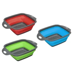 Unique Bargains Collapsible Colander Set Silicone Square Foldable Strainer Space Saving Blue Green Red 3 Pcs Small -Kitchen Utensil Store GUEST 064774fa d665 4be6 9f95 213e6635b066