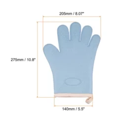 Unique Bargains Heat Resistant Kitchen Textiles Soft Lining Silicone Oven Mitts 2 Pcs