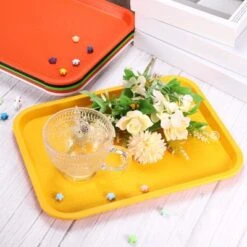 Unique Bargains Rectangular Cafeteria Platter Plastic Fast Serving Tray -Kitchen Utensil Store GUEST 087ff094 a937 4ce7 b301 f693db997fc4