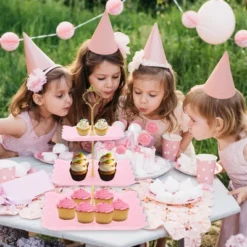 Unique Bargains 3 Tier Dessert Cupcake Stand Square With Tiered Serving Tray For Donuts Fruits Pink Gold Tone -Kitchen Utensil Store GUEST 0af51027 2924 4620 b65b 293df2b8f5b4