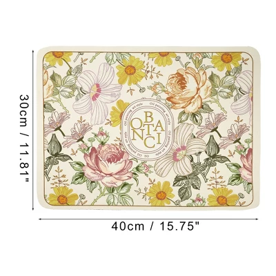 Unique Bargains Garden Of Eden Dish Drying Mat Green Yellow 15.75"x11.81" 3 Unique Bargains Garden Of Eden Dish Drying Mat Green Yellow 15.75"x11.81" - Image 3