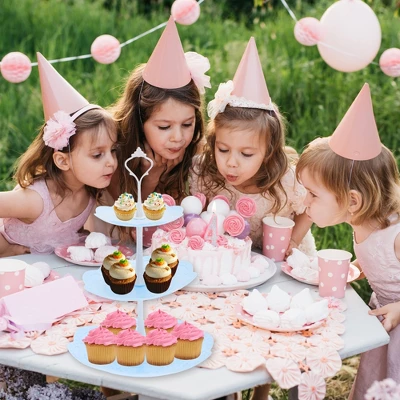 Unique Bargains 3 Tier Dessert Cupcake Stand Round Cup Cake Holder Tower Tiered Serving Tray For Donuts Fruits Blue White 5 Unique Bargains 3 Tier Dessert Cupcake Stand Round Cup Cake Holder Tower Tiered Serving Tray For Donuts Fruits Blue White - Image 5