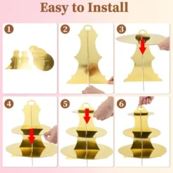 Unique Bargains 3-Tier Round Cupcake Stand Tower Cardboard Dessert Cup Cake Stand Tower 2 Pcs -Kitchen Utensil Store GUEST 0f8e5171 e759 4135 9edb dbaa4ec006e0