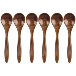 Unique Bargains Wooden Natural Grain Home Kitchen Soup Oil Salt Sugar Dining Spoons 5.5" Length Brown 6 Pcs -Kitchen Utensil Store GUEST 0fb43a4e b233 4c8e a3e5 e35031837687