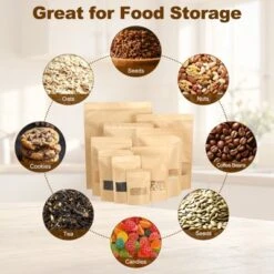 Unique Bargains Kraft Paper Zip Closure Clear Window Food Storage Containers 40 Pcs -Kitchen Utensil Store GUEST 10206de1 0510 4cc1 adca 335a7cfd3e10