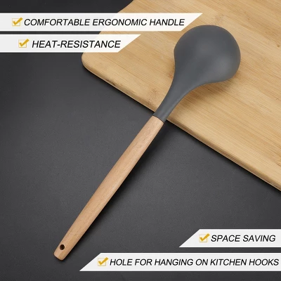 Unique Bargains Heat Resistant Kitchen Cooking Dark Gray Soup Ladle 12.4 Inch Dark Gray 1 Pc 5 Unique Bargains Heat Resistant Kitchen Cooking Dark Gray Soup Ladle 12.4 Inch Dark Gray 1 Pc - Image 5