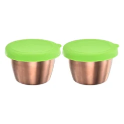 Unique Bargains Silicone Stainless Steel Leak-proof Airtight Food Storage Container 2.4 Oz / 70 ML Green -Kitchen Utensil Store GUEST 114b7ed4 4149 4f4e af94 7b7845bf894f