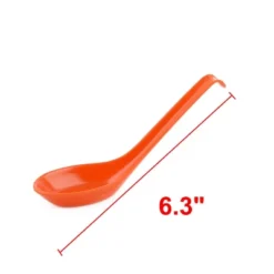 Unique Bargains Plastic Household Kitchen Restaurant Porridge Soup Spoon 5 Pcs Orange