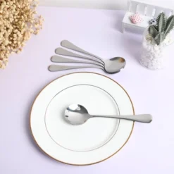 Unique Bargains Stainless Steel Tableware Straight Handle 7" Long Soup Spoons Silver Tone 5 Pcs -Kitchen Utensil Store GUEST 125a7610 bc44 41dd 80b7 108b1bbcada8