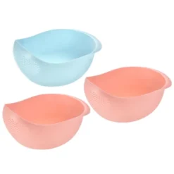 Unique Bargains Kitchen Plastic Strainer Basket Rice Colander With Handle 3 Pcs -Kitchen Utensil Store GUEST 12aea0f7 f88b 4845 a964 f7f344aab1d6