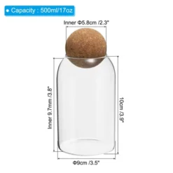Unique Bargains Kitchen Food Glass Storage Container With Ball Cork