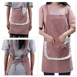 Unique Bargains H Shoulder Corduroy Apron 1 Pc