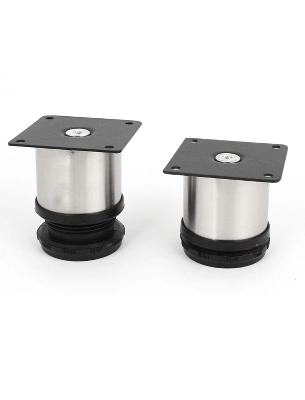 Unique Bargains Adjustable Round Stand Cabinet Sofa Table Feet 2.4" High Silver Tone 4 Pcs 2 Unique Bargains Adjustable Round Stand Cabinet Sofa Table Feet 2.4" High Silver Tone 4 Pcs - Image 2