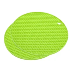 Unique Bargains Silicone Heat Resistant Non-slip Flexible Trivet Mat 7.08" X 7.08" X 0.24" Green 2 Pcs -Kitchen Utensil Store GUEST 13d0fd1e 5afb 4337 91c7 507760184046