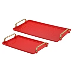 Unique Bargains Modern Rectangular Decorative Plastic Serving Tray 1 Set Of 2 Pcs -Kitchen Utensil Store GUEST 1404ccfd cebe 4c71 8fa5 898a6e90897b