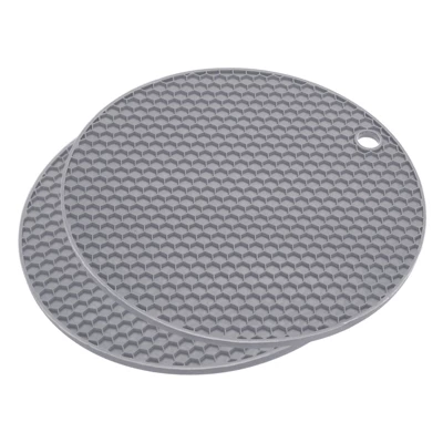 Unique Bargains Heat Resistant Non-slip Flexible Durable Trivet Mat 7.08 X 7.08 X 0.24 Inch Light Gray 2 Pcs 3 Unique Bargains Heat Resistant Non-slip Flexible Durable Trivet Mat 7.08 X 7.08 X 0.24 Inch Light Gray 2 Pcs - Image 3