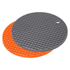 Unique Bargains Silicone Heat Resistant Non-Slip Flexible Trivet Mats Orange, Deep Gray 2 Pcs -Kitchen Utensil Store GUEST 150a24f4 a220 43c0 81f0 d8073a7fee0b