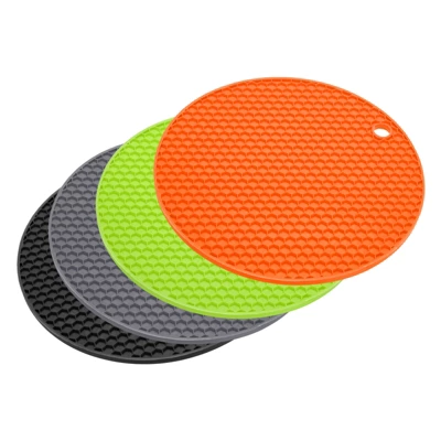 Unique Bargains Round Silicone Heat Resistant Non-slip Flexible Trivet Mats 4 Pcs 5 Unique Bargains Round Silicone Heat Resistant Non-slip Flexible Trivet Mats 4 Pcs - Image 5
