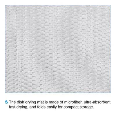 Unique Bargains Ultra Absorbent Microfiber Fast Drying Non-Slip Dish Drying Mat Grey 2 Pcs 3 Unique Bargains Ultra Absorbent Microfiber Fast Drying Non-Slip Dish Drying Mat Grey 2 Pcs - Image 3
