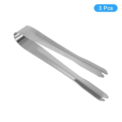 Unique Bargains 410 Stainless Steel Ice Tongs For Appetizers, Charcuterie, Dessert, Tea Party, Bar, Cafe Serving 5.2" Silver 3 Pcs 2 Unique Bargains 410 Stainless Steel Ice Tongs For Appetizers, Charcuterie, Dessert, Tea Party, Bar, Cafe Serving 5.2" Silver 3 Pcs - Image 2