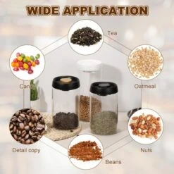 Unique Bargains Glass Airtight Vacuum Seal Coffee Bean Container 30oz -Kitchen Utensil Store GUEST 187ef796 29f7 4b4b a0a9 5960c20aa596