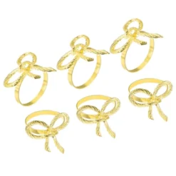 Unique Bargains Dining Table Decoration Alloy Wear Resistance Bow-knot Shape Napkin Rings 6 Pcs -Kitchen Utensil Store GUEST 18b9cb41 a64e 4b73 b410 2ad17469ead3