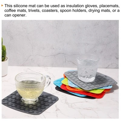 Unique Bargains Silicone Heat Resistant Trivet Pads 4 Pcs 4 Unique Bargains Silicone Heat Resistant Trivet Pads 4 Pcs - Image 4