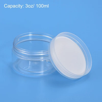 Unique Bargains Round Plastic Empty Organizing Jars With Transparent Screw Top Lids 4 Pcs 3 Unique Bargains Round Plastic Empty Organizing Jars With Transparent Screw Top Lids 4 Pcs - Image 3