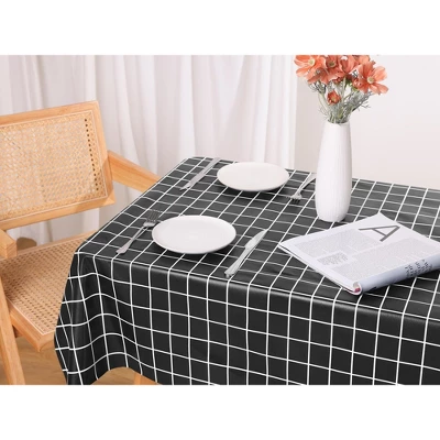 Unique Bargains Rectangle Wrinkle Resistant Waterproof PVC Table Cover 1 Pc 4 Unique Bargains Rectangle Wrinkle Resistant Waterproof PVC Table Cover 1 Pc - Image 4