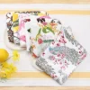 Unique Bargains Cotton Animal And Floral Printed Design Kitchen Towels 18" X28" 4 Pcs