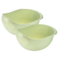 Unique Bargains Rice Washing Filter Strainer Fruit Vegetable Bowl Drainer Home Kitchen Green 2 Pcs -Kitchen Utensil Store GUEST 1c74f6a2 1a42 4569 a245 fdb5952db568