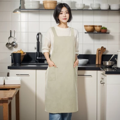 Unique Bargains Cross Back Apron With Pockets 1 Pc 5 Unique Bargains Cross Back Apron With Pockets 1 Pc - Image 5