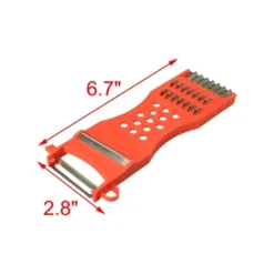Unique Bargains Vegetable Fruit Slicer Peeler Red Silver Tone 10 Pcs