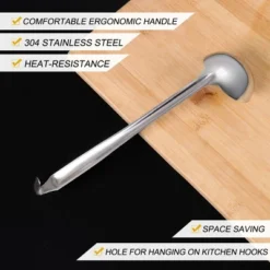Unique Bargains Stainless Steel Ergonomic Handle Heat Resistance Non-Stick Soup Ladle 12'' X 2.8'' Silver Tone 1 Pc -Kitchen Utensil Store GUEST 22563927 52fa 414a a450 9cad31055e68