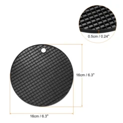 Unique Bargains Silicone Heat Resistant Non-Slip Flexible Trivet Mats Black 2 Pcs