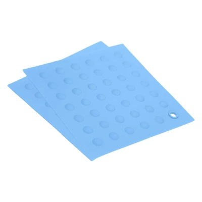 Unique Bargains Silicone Heat Resistant Non-slip Flexible Trivet Mat Light Blue 2 Pcs 3 Unique Bargains Silicone Heat Resistant Non-slip Flexible Trivet Mat Light Blue 2 Pcs - Image 3