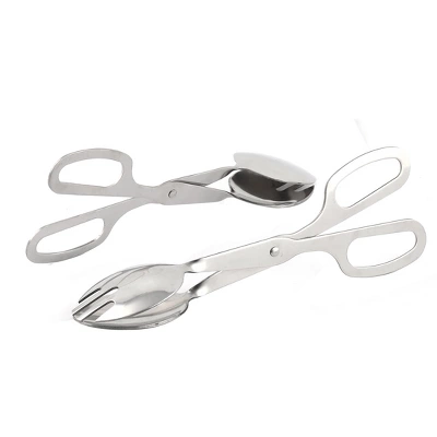Unique Bargains Stainless Steel Scissor Food Tongs 10.4 Inch Silver Tone 2 Pcs 2 Unique Bargains Stainless Steel Scissor Food Tongs 10.4 Inch Silver Tone 2 Pcs - Image 2