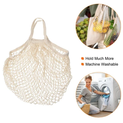 Unique Bargains Cotton Mesh Reusable Washable Grocery Bags 1 Pcs 15x13.8" 4 Unique Bargains Cotton Mesh Reusable Washable Grocery Bags 1 Pcs 15x13.8" - Image 4
