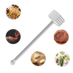 Unique Bargains Square Meat Tenderizer Mallet Silver Tone 1 Pc -Kitchen Utensil Store GUEST 23f45909 377c 4bf9 bde7 33ddb23f78d2