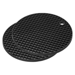 Unique Bargains Silicone Heat Resistant Non-Slip Flexible Trivet Mats Black 2 Pcs -Kitchen Utensil Store GUEST 240a3f46 db92 4018 8349 c99882af68ea