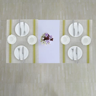 Unique Bargains Heat Resistant Anti-slip Washable PVC Place Mats Green, Beige 6 Pcs 5 Unique Bargains Heat Resistant Anti-slip Washable PVC Place Mats Green, Beige 6 Pcs - Image 5