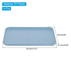 Unique Bargains Plastic Reusable Serving Tray 4 Pcs
