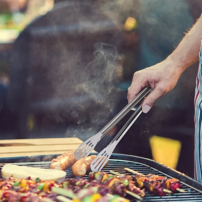 Unique Bargains Cooking Stainless Steel Toaster Salad Serving Tongs Silver Tone 9.5"&11" 2 Pcs 2 Unique Bargains Cooking Stainless Steel Toaster Salad Serving Tongs Silver Tone 9.5"&11" 2 Pcs - Image 2