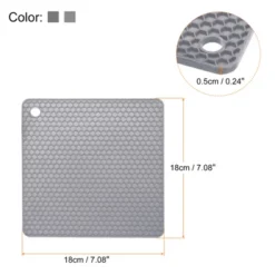 Unique Bargains Silicone Heat Resistant Multi-purpose Trivet Mat 4 Pcs