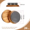 Unique Bargains Wooden Wide Mouth Mason Jar Lids With Airtight Silicone Seal 24 Pcs