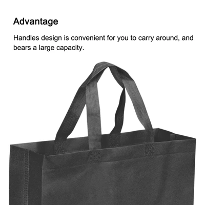 Unique Bargains Unique Reusable Gift Bags,Horizontal Style Non-Woven Grocery Tote Bag For Travel Storage 3 Unique Bargains Unique Reusable Gift Bags,Horizontal Style Non-Woven Grocery Tote Bag For Travel Storage - Image 3